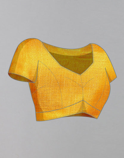 Yellow Silk Printed Saree | Sudathi