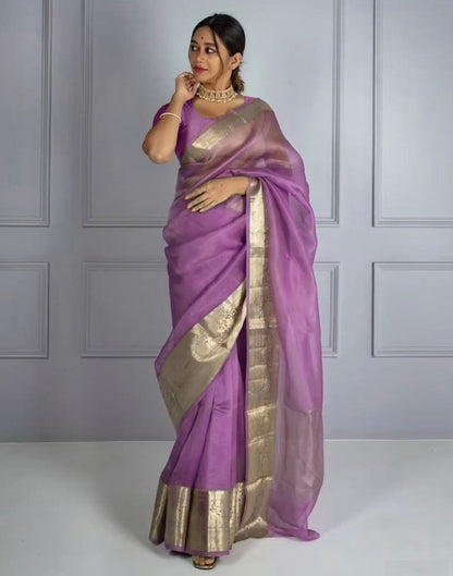 Light Purple Organza Saree | Sudathi