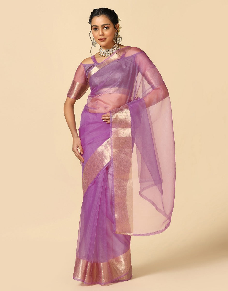 Light Purple Organza Saree | Sudathi