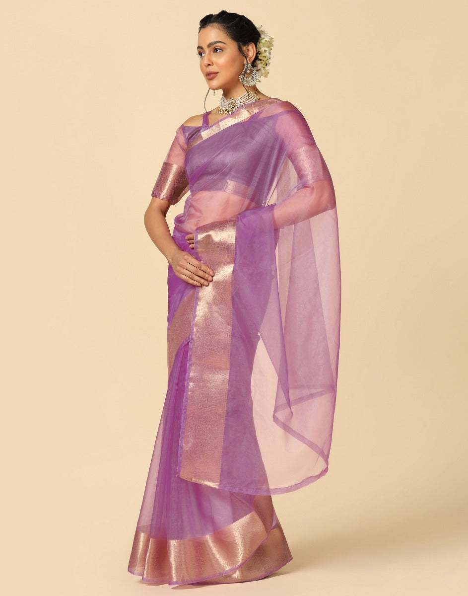 Light Purple Organza Saree | Sudathi