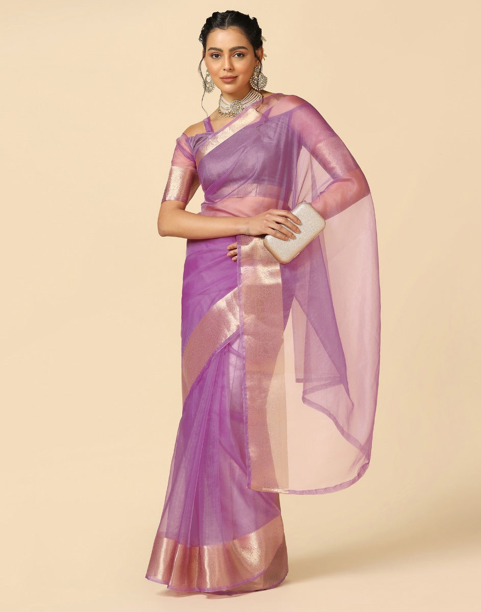 Light Purple Organza Saree | Sudathi