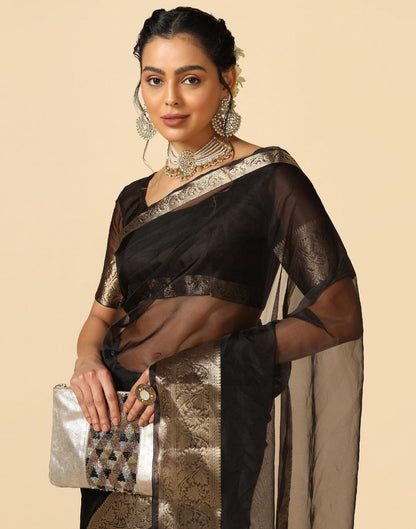 Black Organza Saree | Sudathi