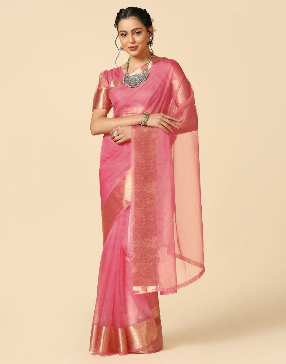 Light Pink Organza Saree | Sudathi