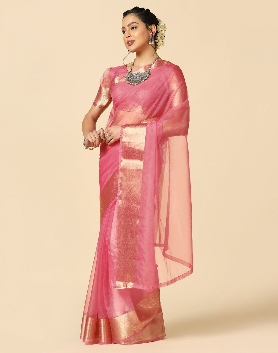 Light Pink Organza Saree | Sudathi