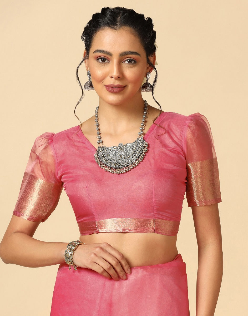 Light Pink Organza Saree | Sudathi