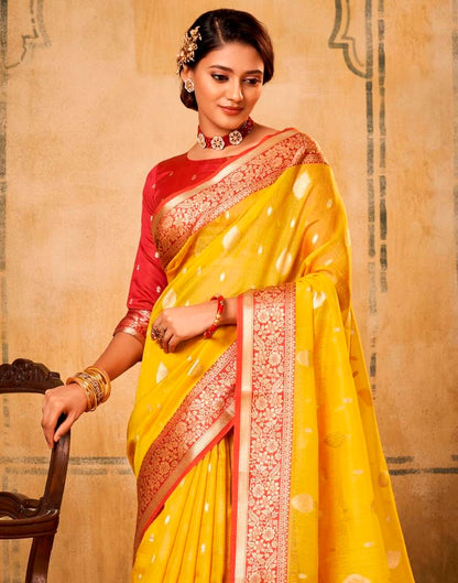 Yellow Silk Saree | Leemboodi