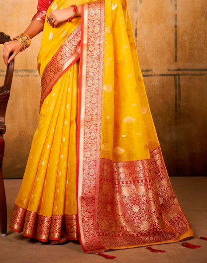 Yellow Silk Saree | Leemboodi