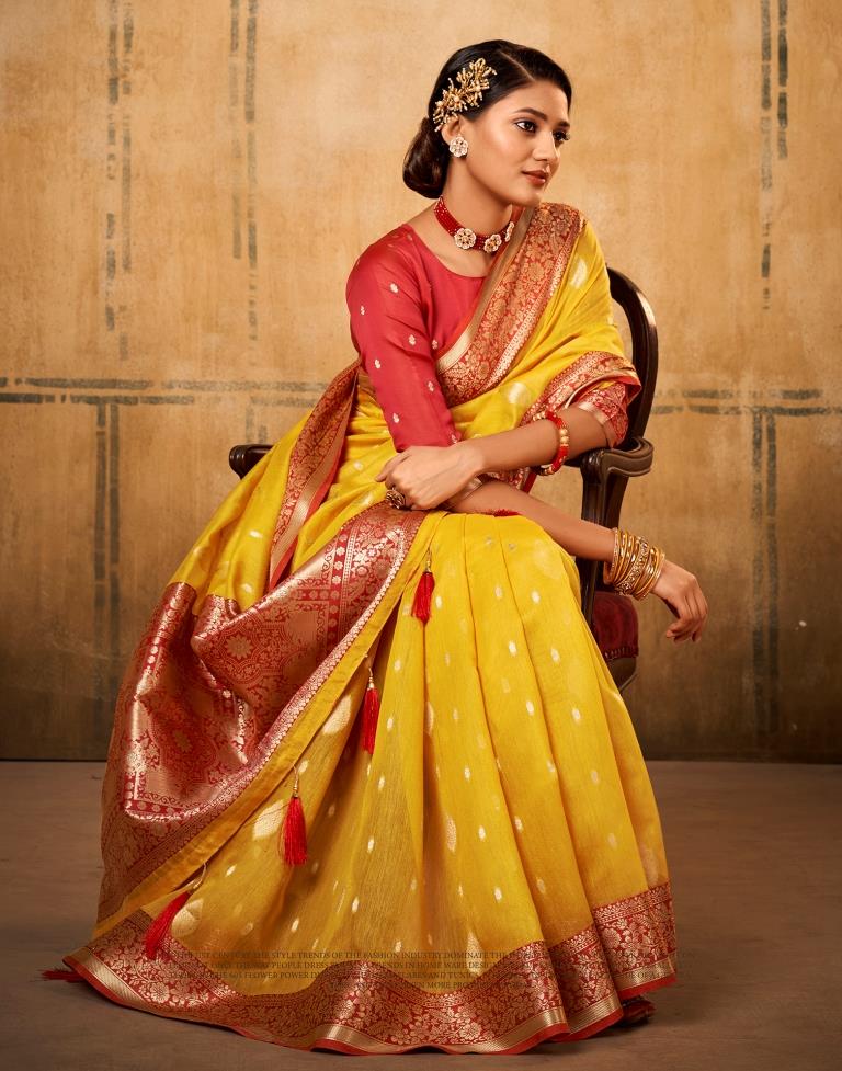 Yellow Silk Saree | Leemboodi