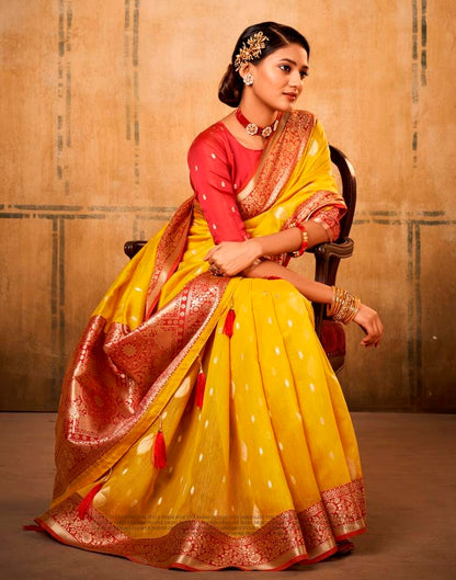 Yellow Silk Saree | Leemboodi