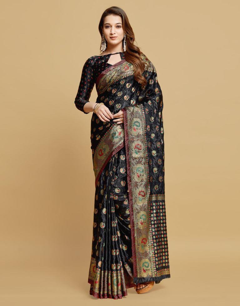 Black Silk Saree | Leemboodi