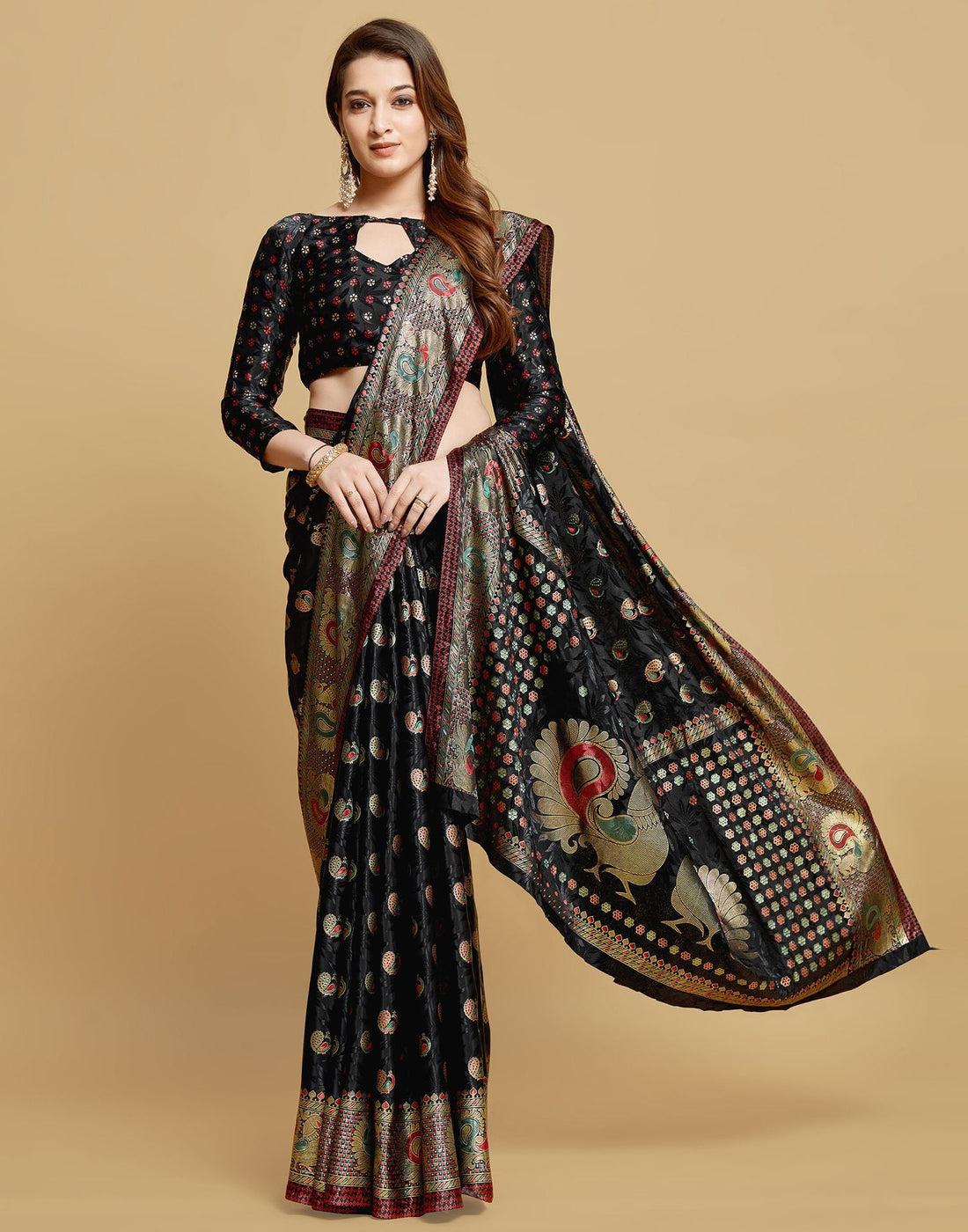 Black Silk Saree | Leemboodi