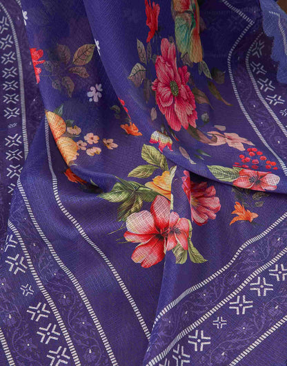 Ready To Wear Violet Printed Woven Saree