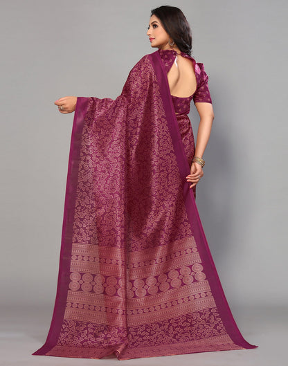 Purple Silk Printed Saree | Sudathi