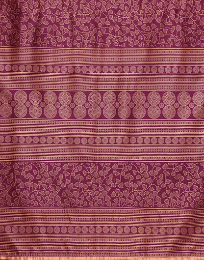 Purple Silk Printed Saree | Sudathi