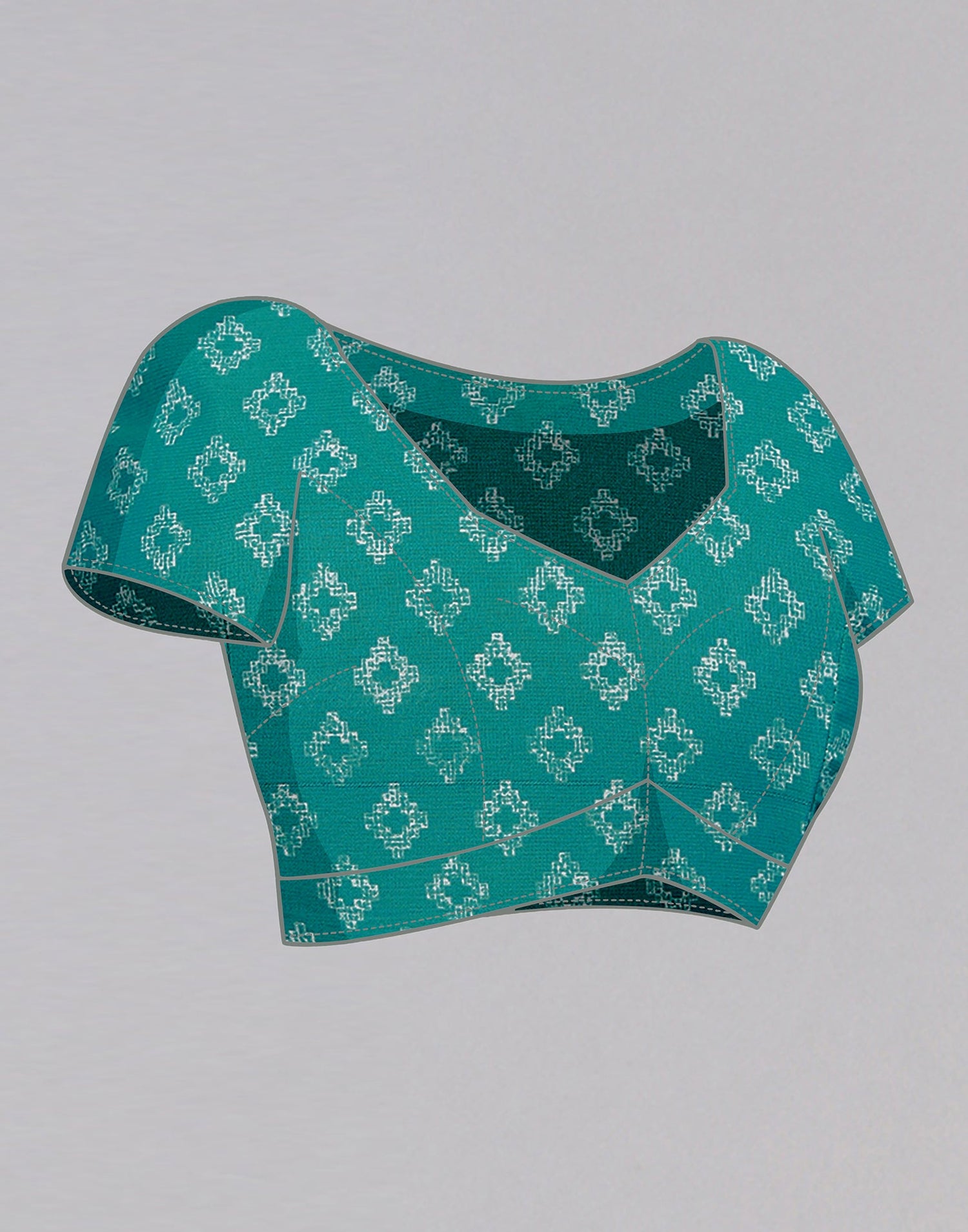 Light Turquoise Georgette Printed Saree | Sudathi