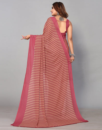 Maroon &amp; Multicoloured Georgette Printed Saree | Sudathi