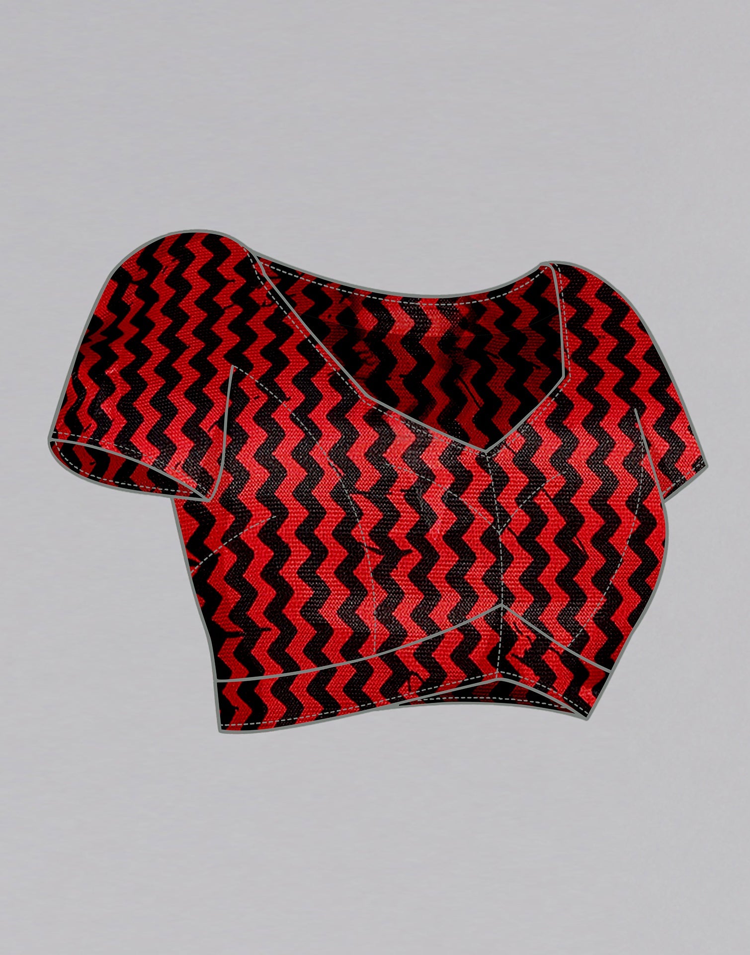 White &amp; Black &amp; Red Silk Printed Saree | Sudathi