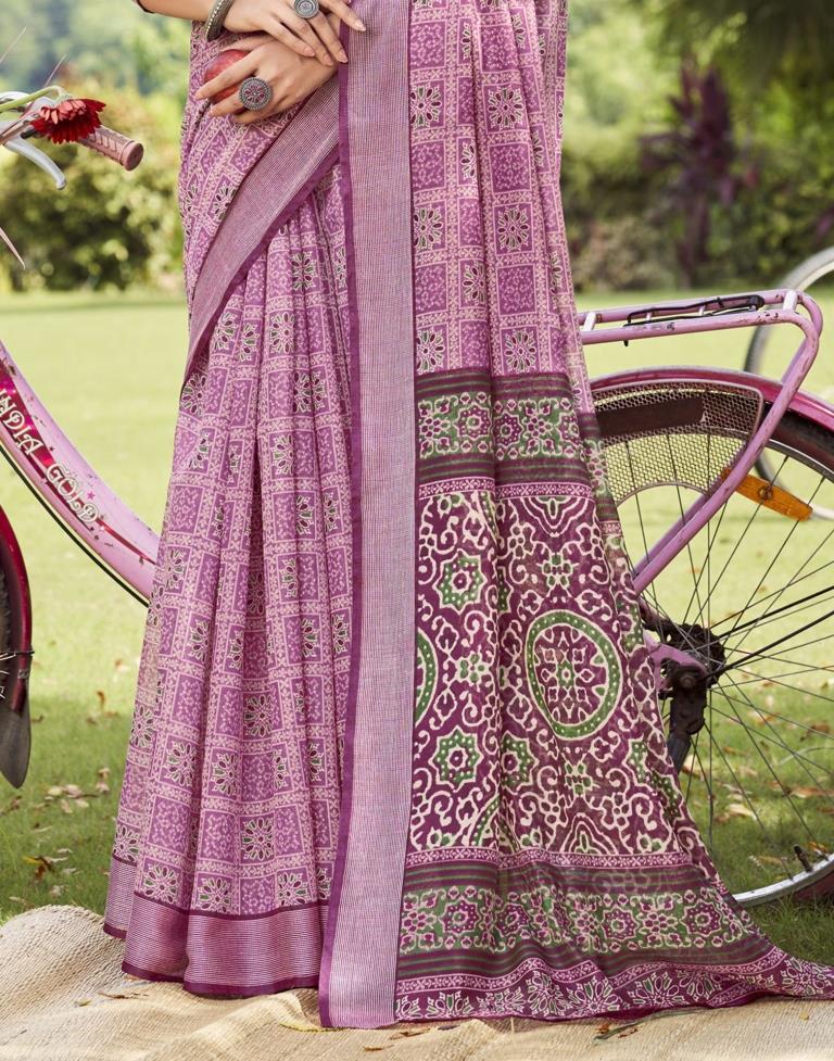 Light Purple Cotton Saree | Sudathi