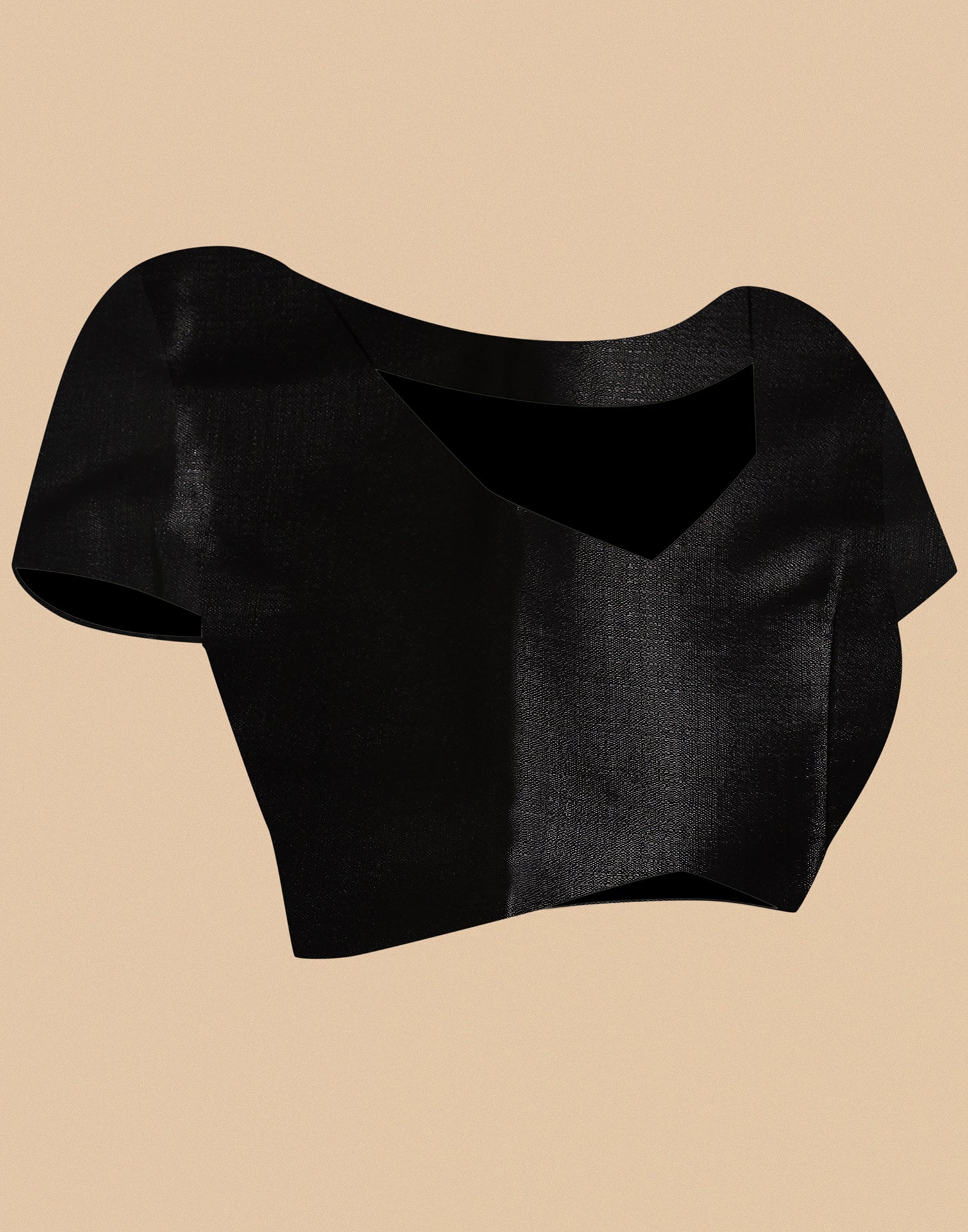 Black &amp; Beige Silk Printed Saree | Sudathi
