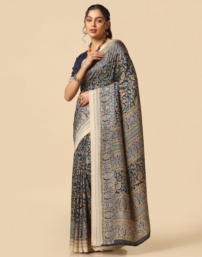 Navy Blue Silk Saree | Sudathi