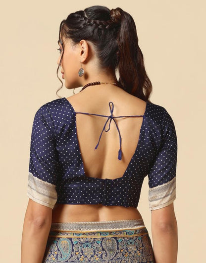 Navy Blue Silk Saree | Sudathi