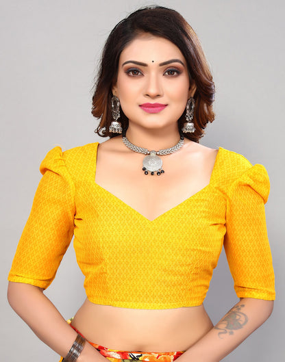 Yellow Georgette Printed Saree | Sudathi