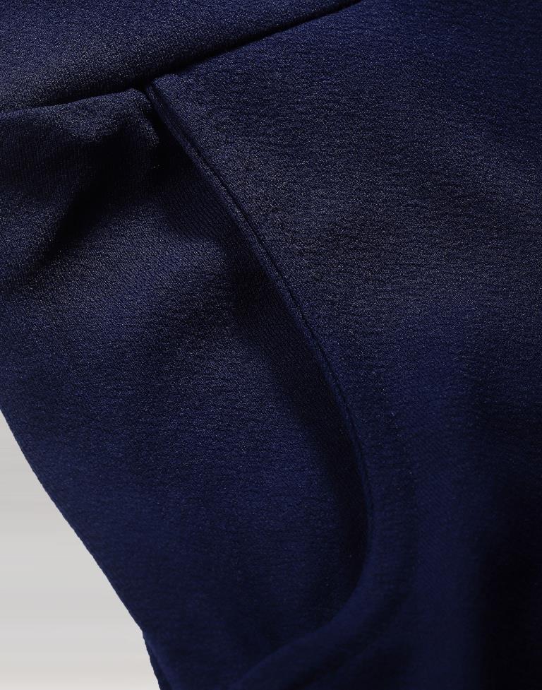 Navy Blue Coloured Lycra Plain Jumpsuit | Sudathi
