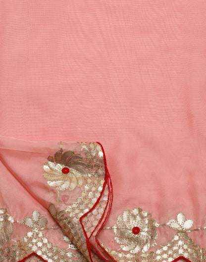 Light Pink Silk Embroidery Saree | Leemboodi