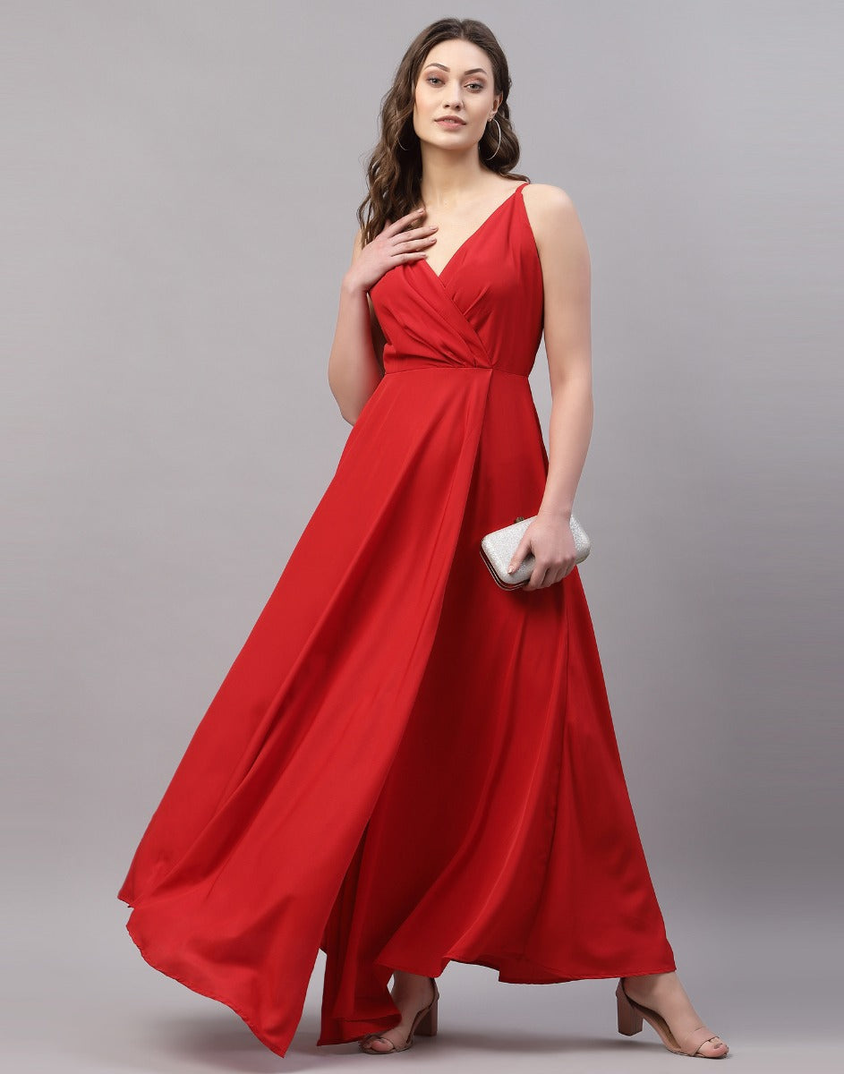Red Slit Dress | Sudathi