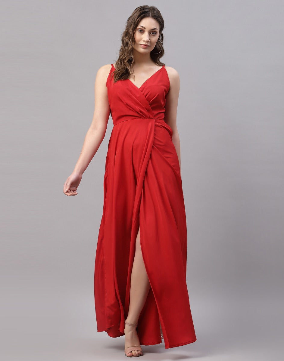 Red Slit Dress | Sudathi