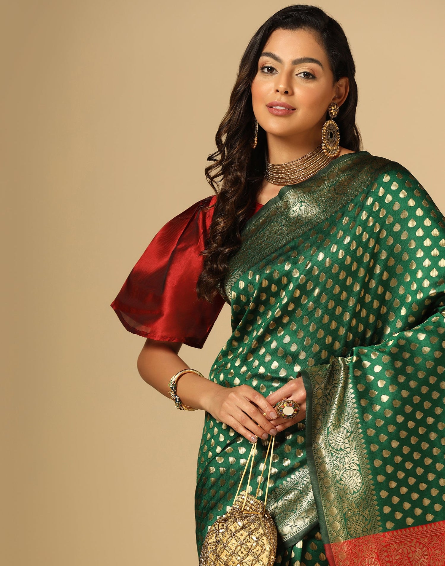 Green Banarasi Silk Saree | Sudathi