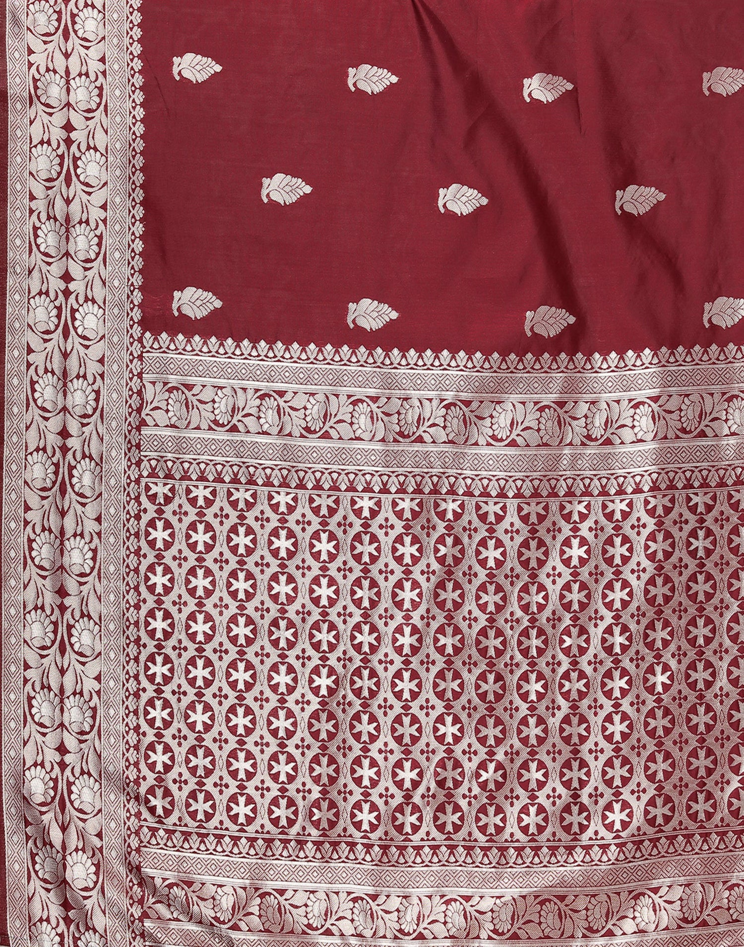 Maroon Banarasi Silk Saree | Sudathi