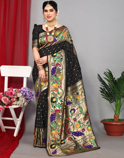 Black Paithani Silk Saree | Leemboodi