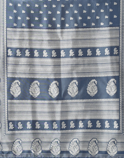 Grey Silk Printed Saree | Sudathi