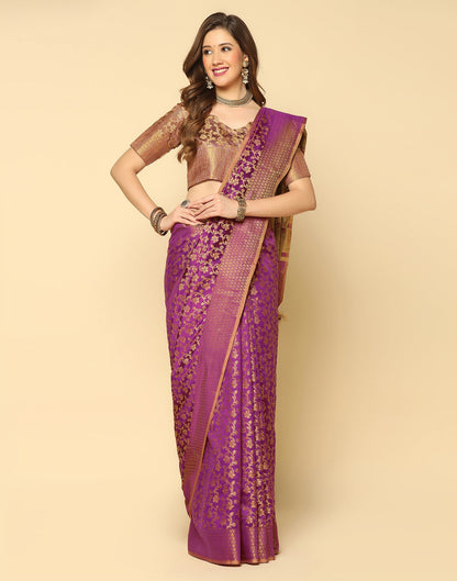 Wine Banarasi Silk Saree | Sudathi