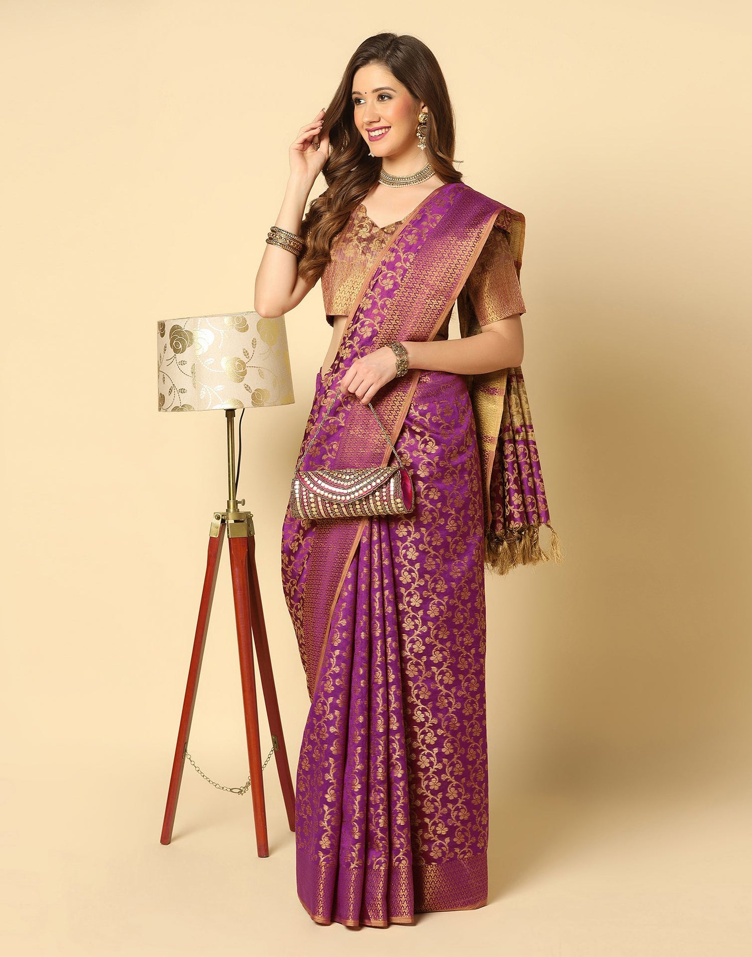 Wine Banarasi Silk Saree | Sudathi