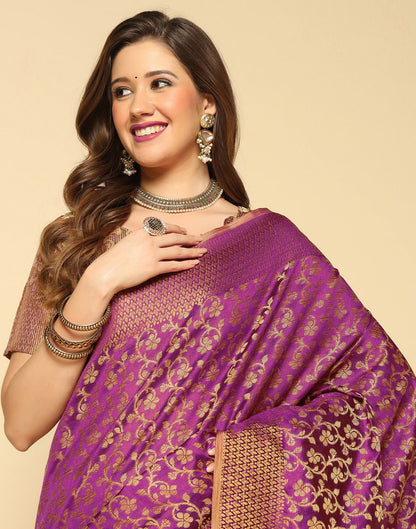 Wine Banarasi Silk Saree | Sudathi