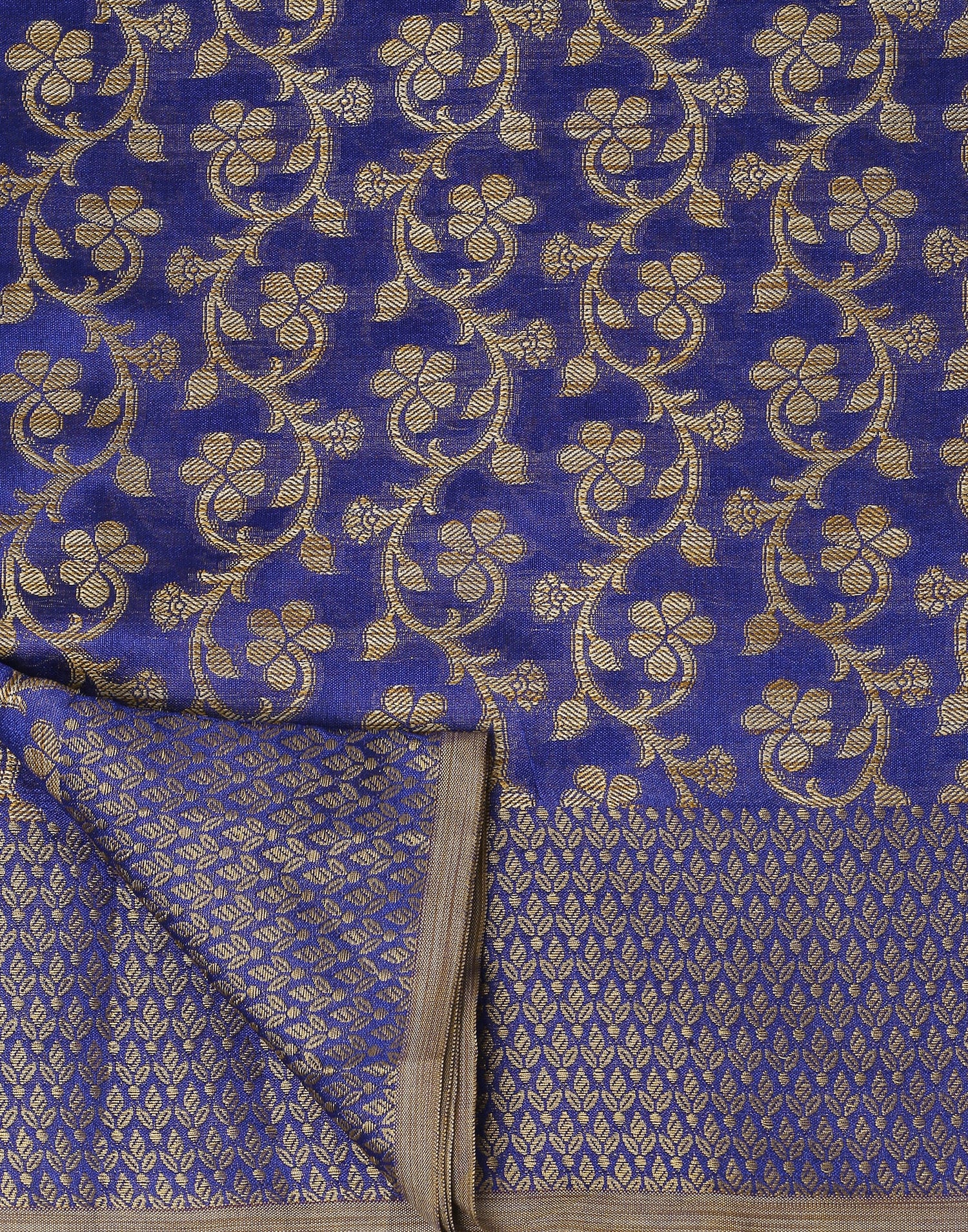 Navy Blue Banarasi Silk Saree | Sudathi