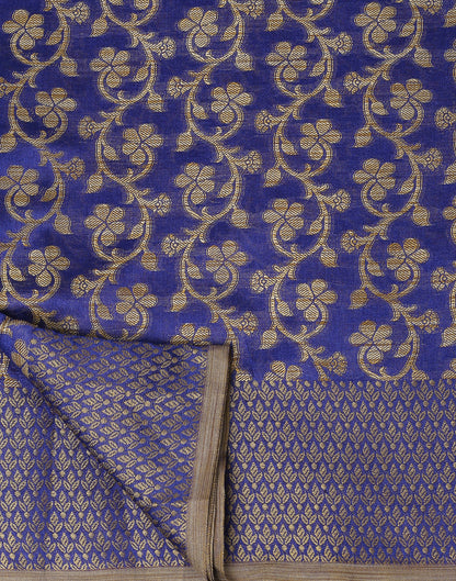 Navy Blue Banarasi Silk Saree | Sudathi