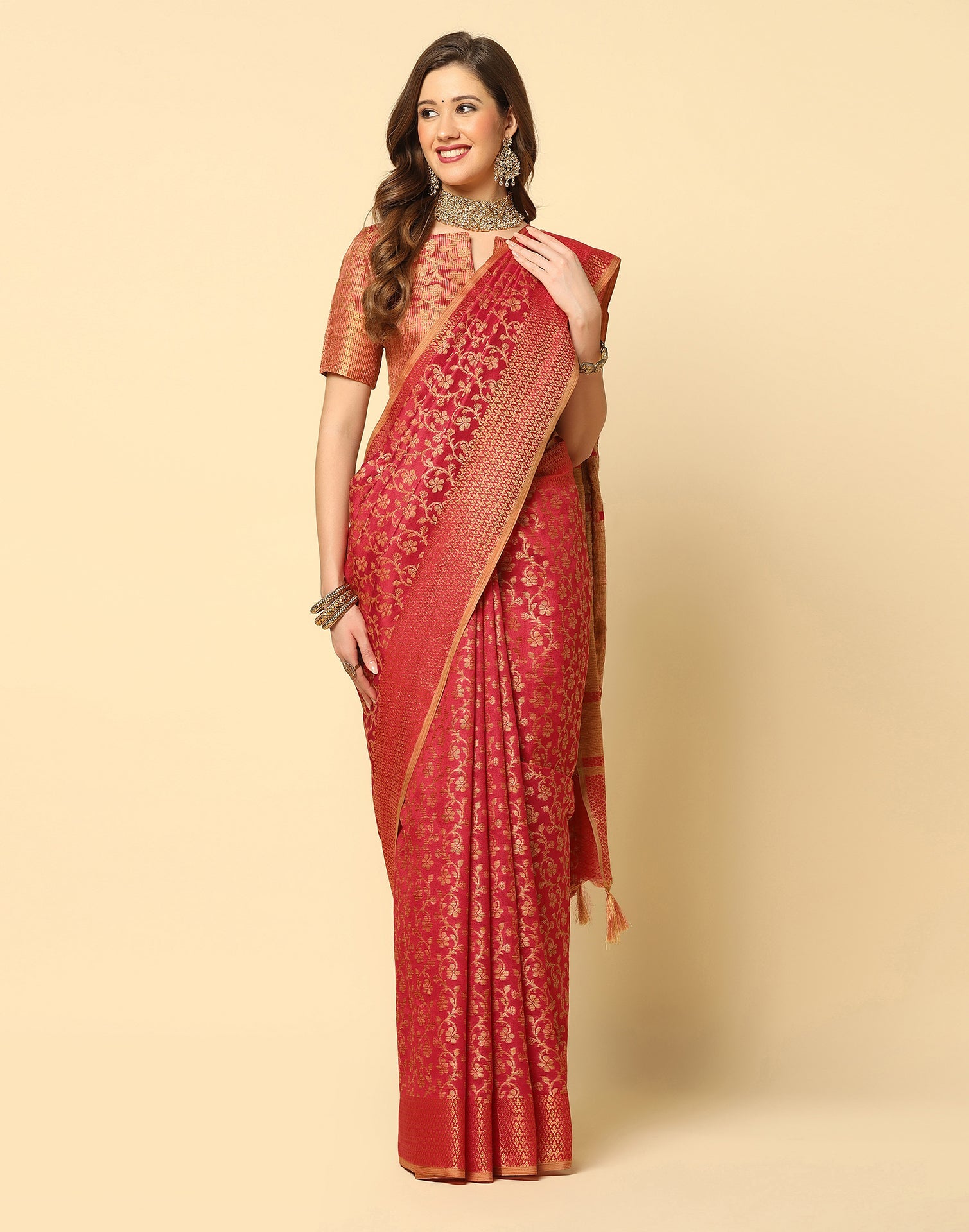 Red Banarasi Silk Saree | Sudathi