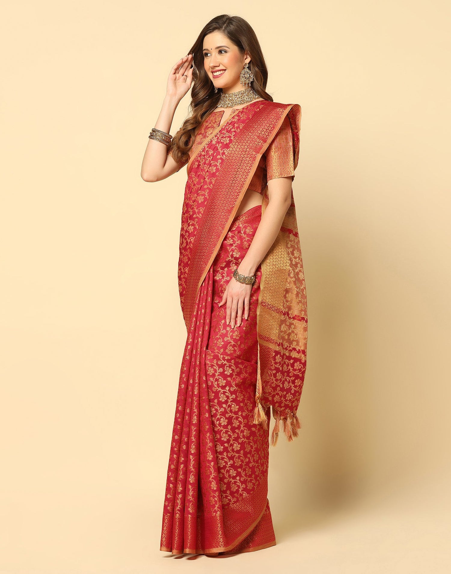 Red Banarasi Silk Saree | Sudathi