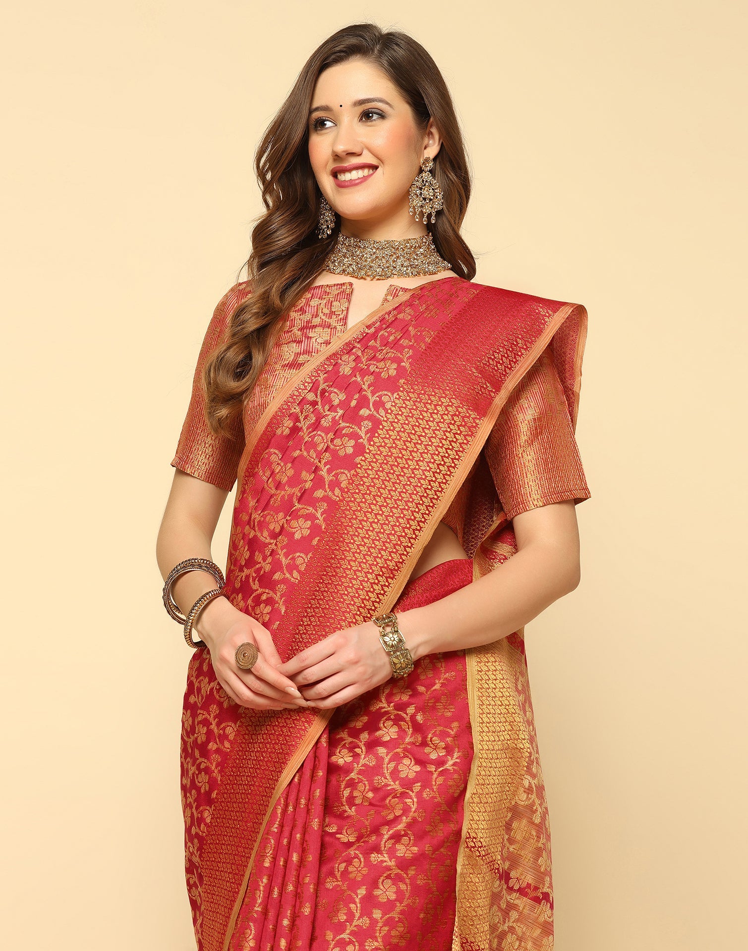 Red Banarasi Silk Saree | Sudathi