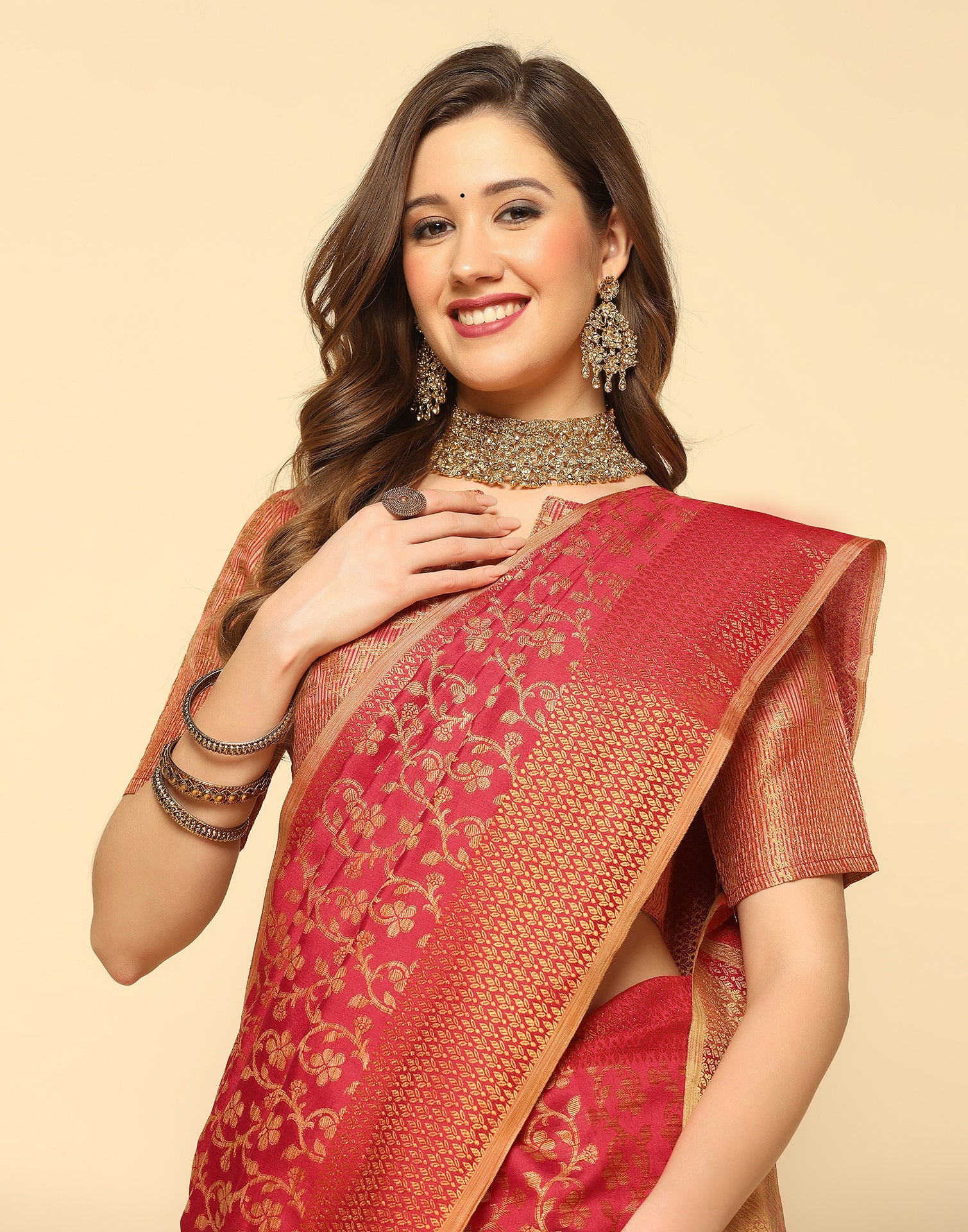 Red Banarasi Silk Saree | Sudathi