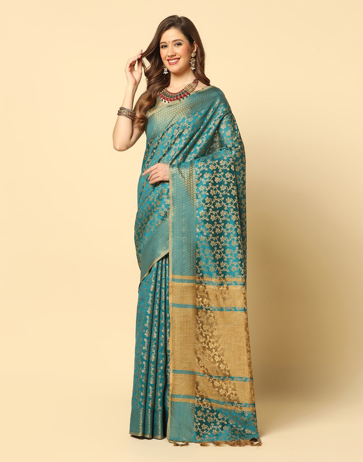 Rama Green Banarasi Silk Saree | Sudathi