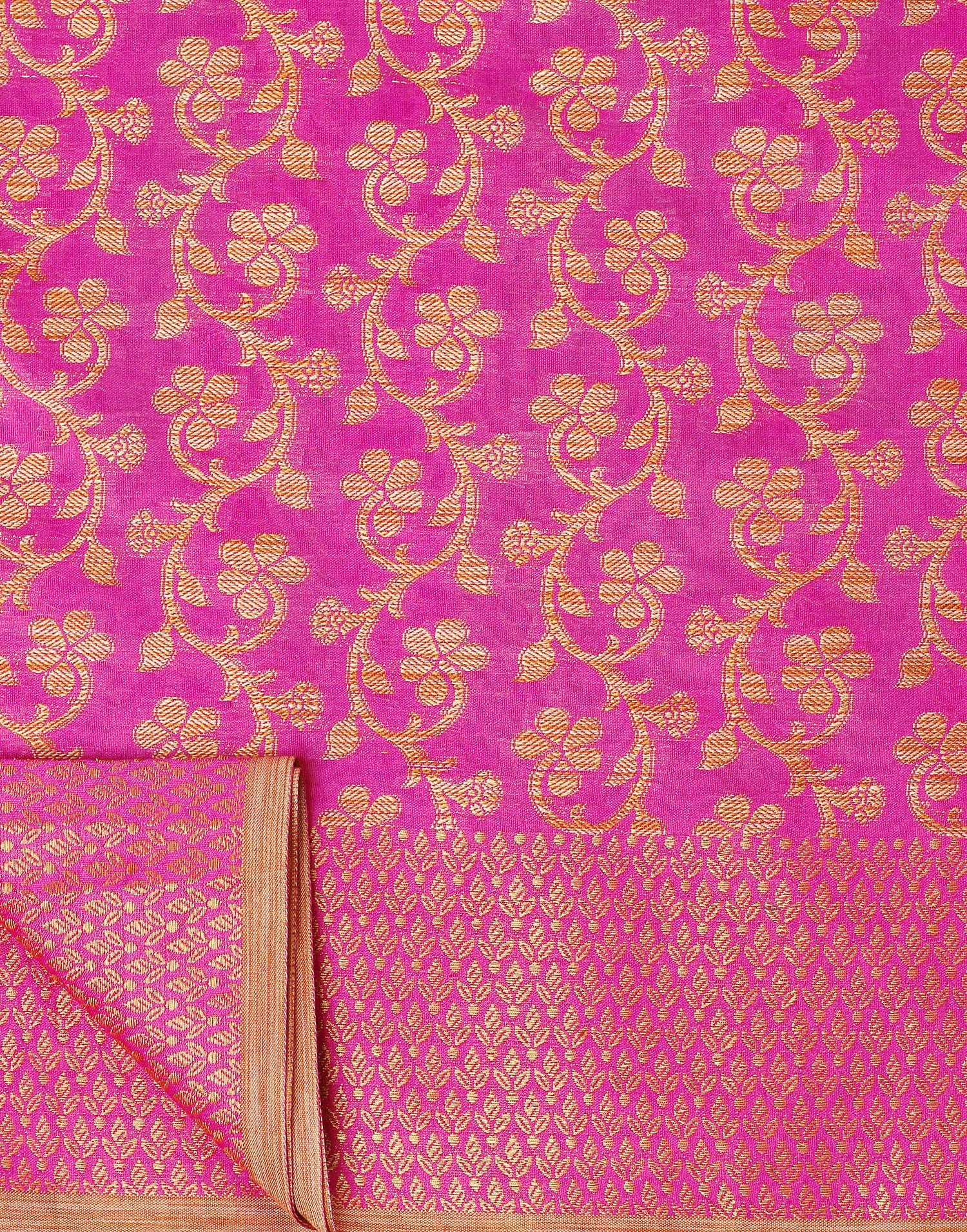 Pink. Beige Banarasi Silk Saree | Sudathi