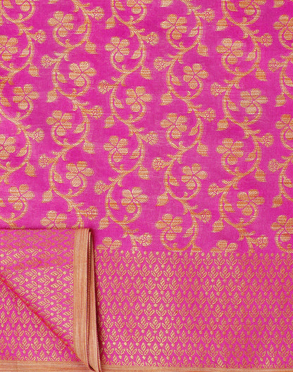 Pink. Beige Banarasi Silk Saree | Sudathi