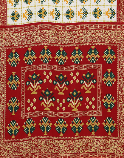 White Printed Saree | Sudathi