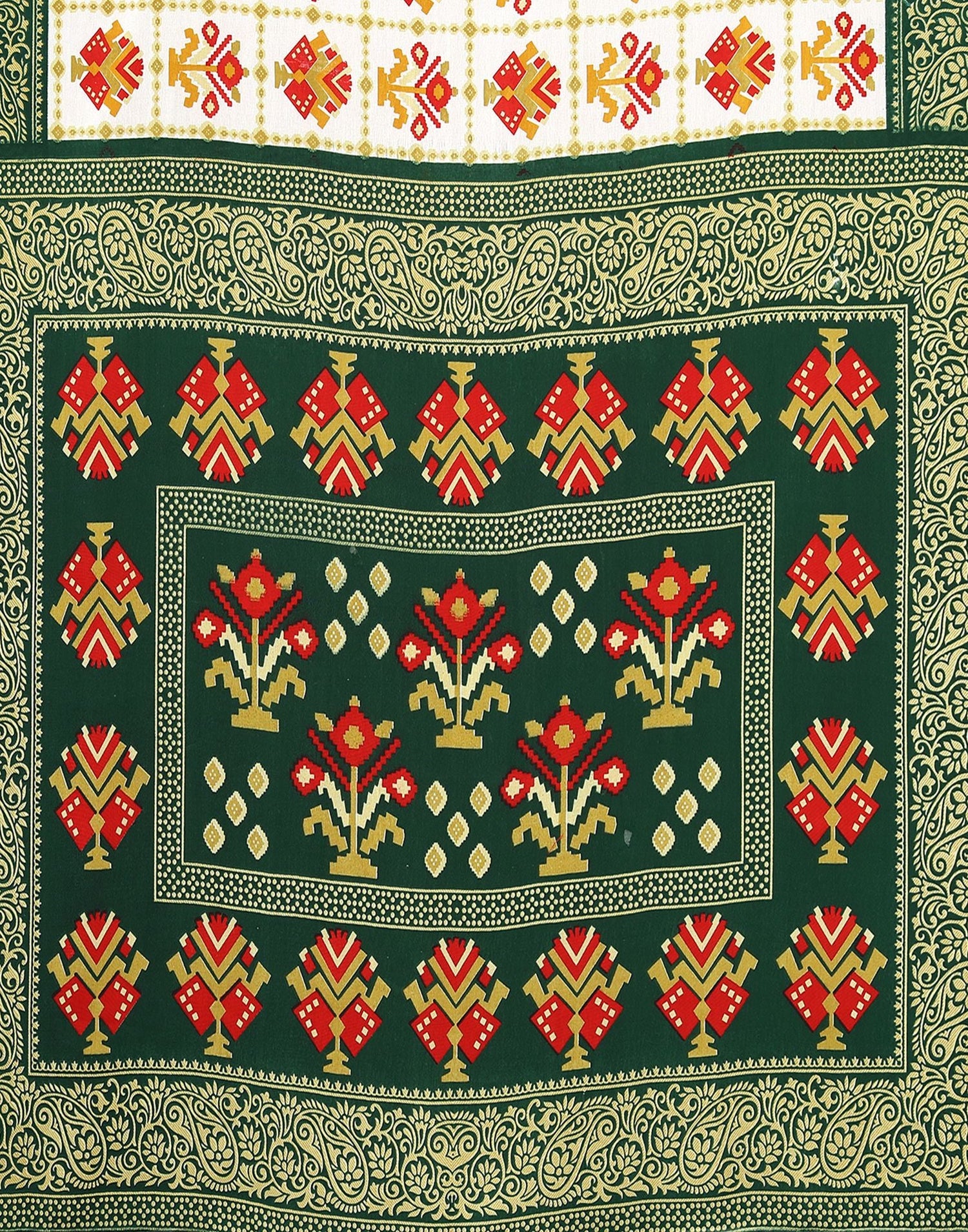 White Printed Saree | Sudathi