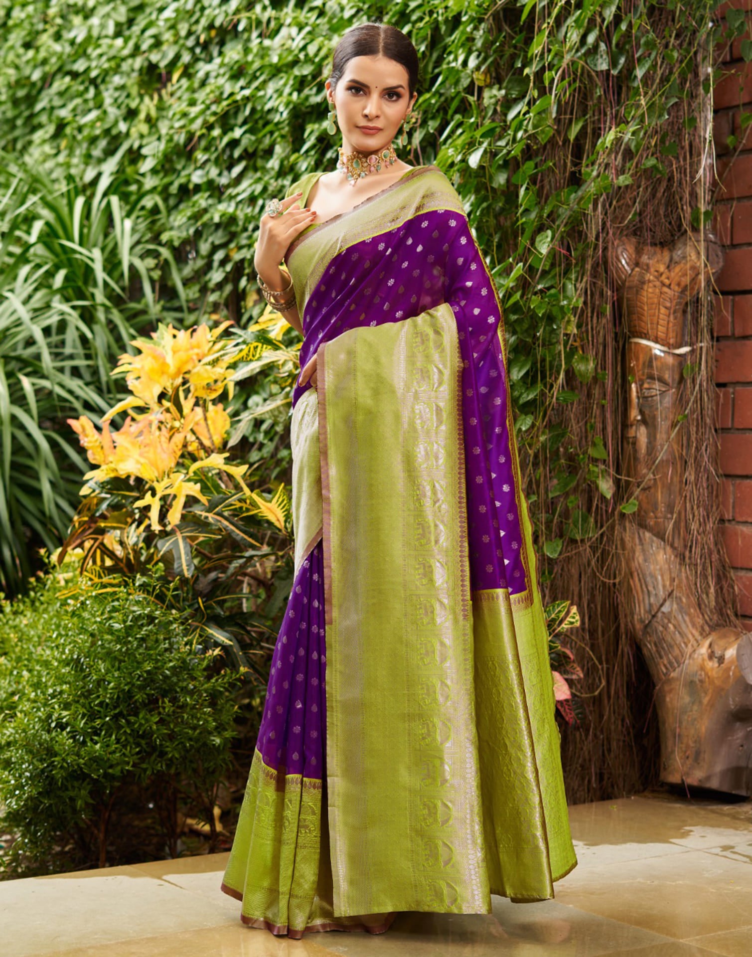 B1G1 Green Silk Saree