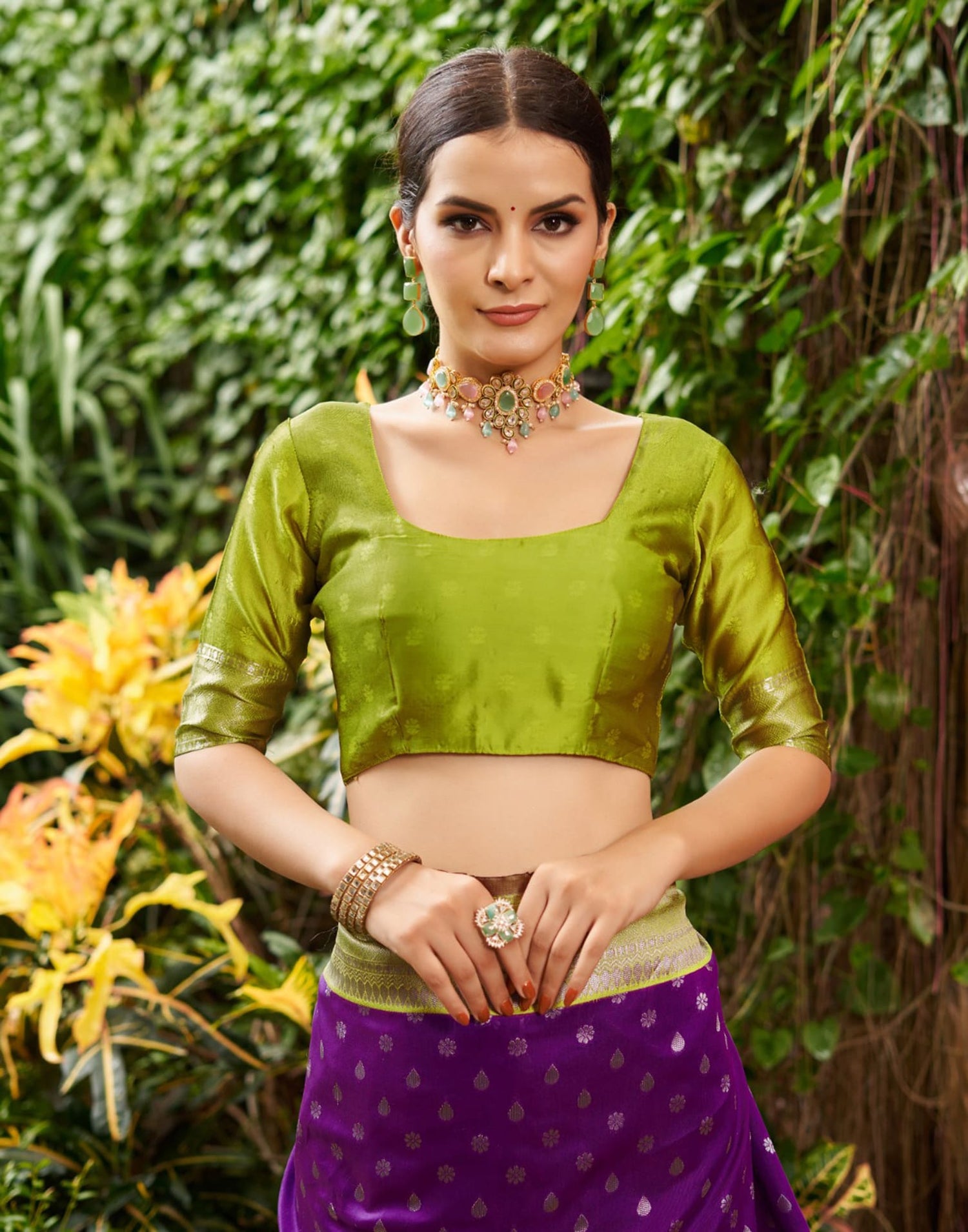 B1G1 Green Silk Saree